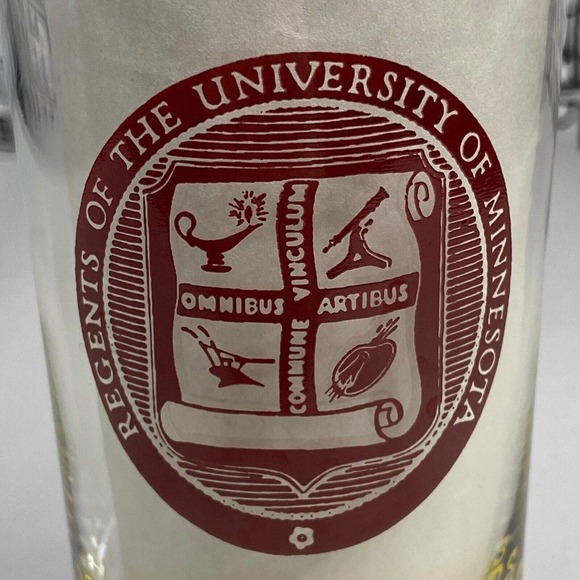 Vintage 1960s Minnesota University Gophers Drinking Glass Seal Tumbler 12 OZ - Picture 2 of 12